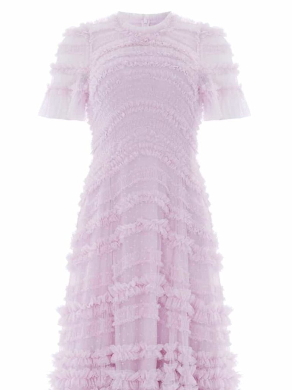 Needle & Thread Amara Round Neck Ruffle Gown